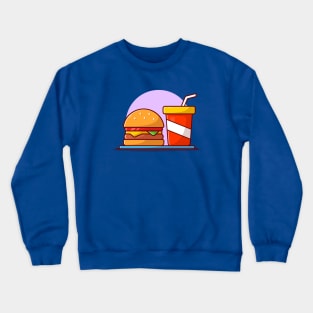 Burger And Soda Cartoon Vector Icon Illustration (11) Crewneck Sweatshirt